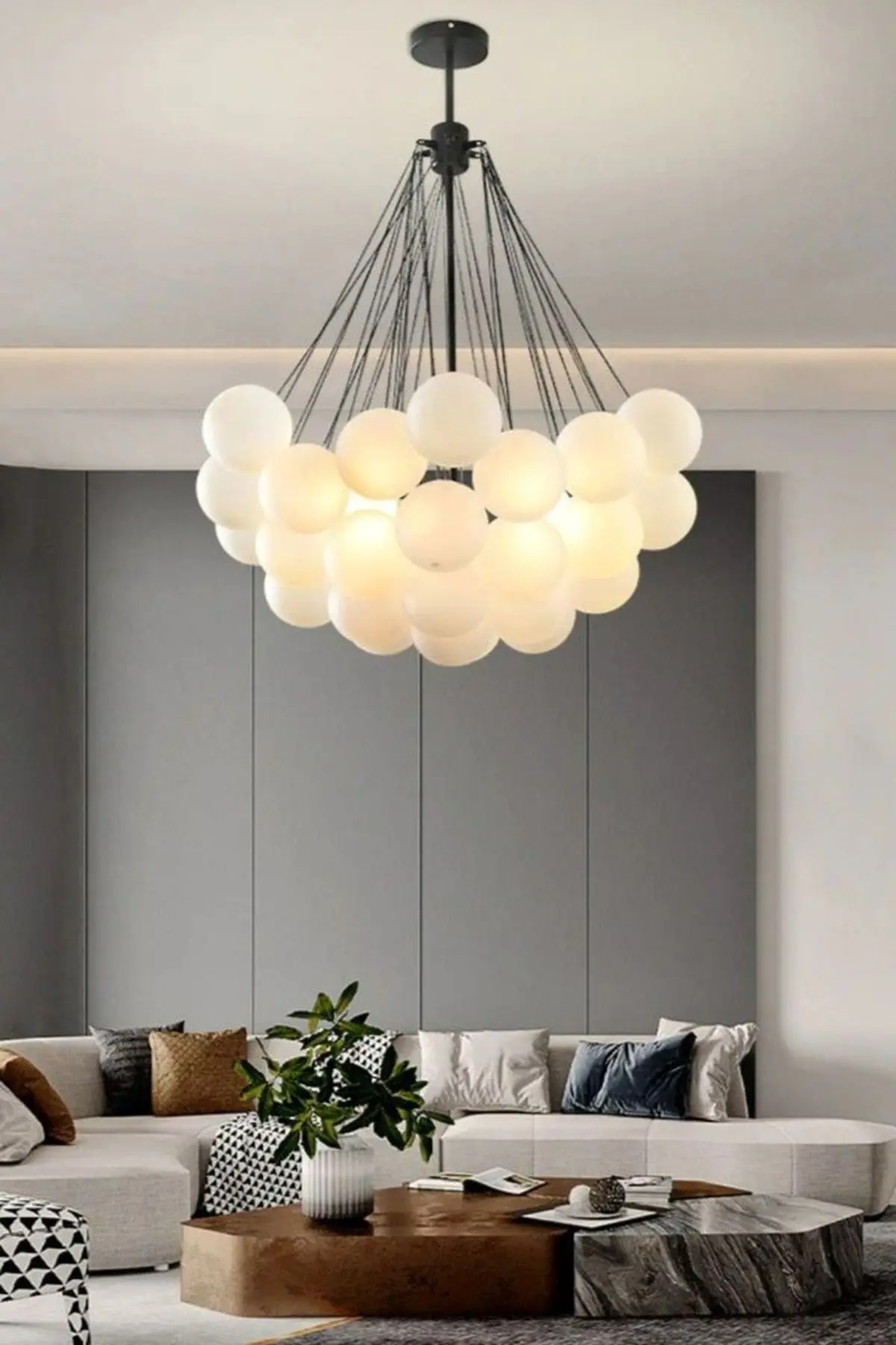 European Frosted Glass Chandelier