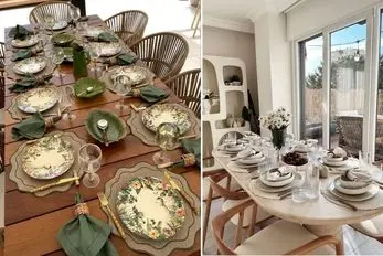 ایده چیدمان میز ناهار مخصوص خانه عروس؛ از مدل قرارگیری قاشق چنگال و ظروف تا گل آرایی
