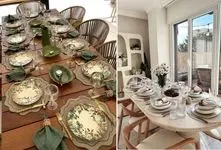 ایده چیدمان میز ناهار مخصوص خانه عروس؛ از مدل قرارگیری قاشق چنگال و ظروف تا گل آرایی