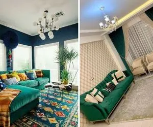 دکوراسیون و چیدمان خونه 68 متری / خانوم خونه معمار باشه سبز میتونه انقدر خوشگل بشه