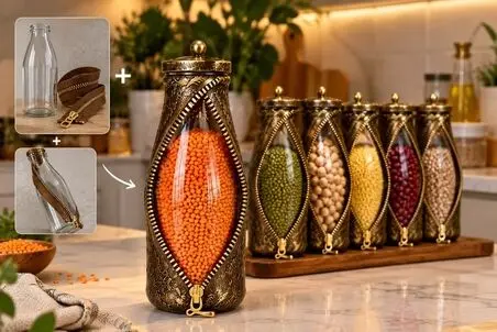 از یک بطری ساده تا یک بانکه خاص و زیبا؛ ساخت بانکه با زیپ و بطری