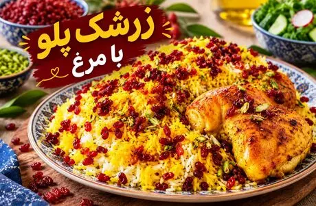 زرشک پلو با مرغ مجلسی؛ فوت و فن های یک سس غلیظ و خوشمزه