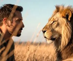 حیات وحش مصنوعی؛ شیر پدر ۴ روز پیاده روی کرد تا برای توله بیمارش کمک پیدا کند