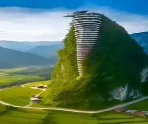 معماری خلاقانه؛ آپارتمان ایمپلنت کردن تو کوه یه عده ویوشون ابدی بقیه فقط تاریکی مبینن