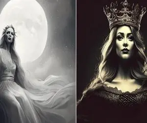 اجرام آسمانی ملکه شدن؛ هوش مصنوعی ماه و خورشید را به خانومای زیبارو تشبیه کرد