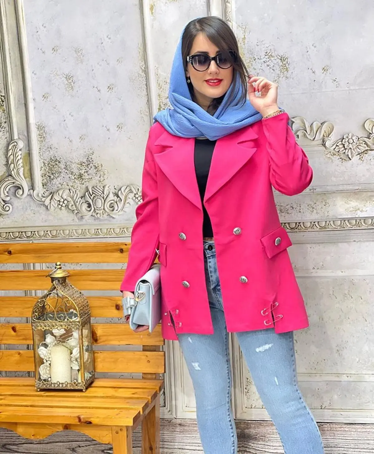 استایل آبی و سرخابی