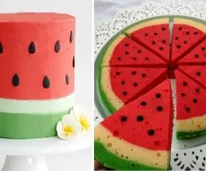 طرز تهیه کیک هندوانه در قابلمه / خیلی راحت و بدون فر شیک ترین کیک یلدایی رو بپز