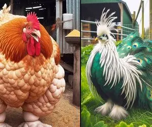 کارخانه حیوانات؛ مرغ هایی که عضله ای و پشمالو متولد میشوند برای نمایش سودآور