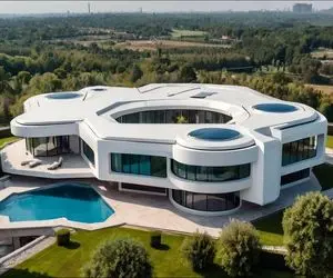 معماری خلاقانه؛ وسط جنگل با سیمان و چوب ویلا ساخته اعیونی با معماری مسجدی