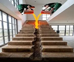 معماری خلاقانه؛ راه پله دیزاین کردن انگار کوه آتشفشان فوران کرده