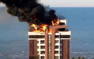 برج رامیلا چالوس چگونه در آتش سوخت؟+ ویدیو