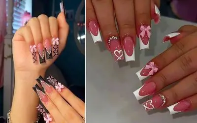 مدل های ناخن مربعی برای کشیده کردن انگشتان؛ طراحی لاک ژل واسه سلیقه های خیلی خیلی خاص