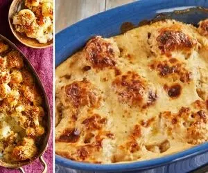 طرز تهیه گراتن گل کلم خوشمزه و لذیذ / بدون گوشت یه غذای سریع و عالی بپز