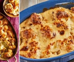 طرز تهیه گراتن گل کلم خوشمزه و لذیذ / بدون گوشت یه غذای سریع و عالی بپز