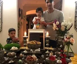 عکس خانواده بیرانوند و همسرش در بلژیک با لباس مجلسی
