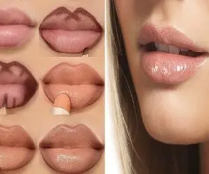 نحوه رژ زدن و کانتور کردن لب برای قلوه ای شدنش؛ اینجوری خطای دید حرفه ای بساز