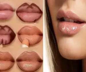 نحوه رژ زدن و کانتور کردن لب برای قلوه ای شدنش؛ اینجوری خطای دید حرفه ای بساز