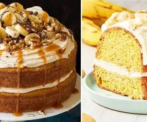 طرز تهیه کیک موزی بدون فر / یک کیک خوش طعم و ساده با پف زیاد