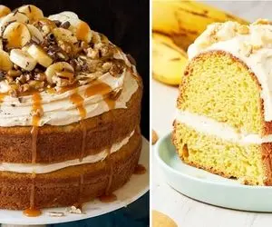 طرز تهیه کیک موزی بدون فر / یک کیک خوش طعم و ساده با پف زیاد