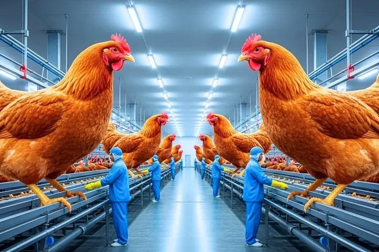 فرآوری مرغ؛ تو چهل روز از تخم با کلی مراقبت و احتیاط مرغ پرورش میدن طلایی و پروار