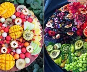 ایده چیدمان میوه سینی مزه / ظروف مناسب دیزاین میوه و سبک برش و نحوه چیدمانش