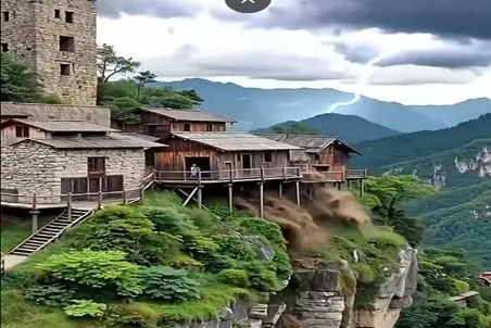 معماری طبیعت؛ کوه غرش کرد خونه ظالم ترین آدم دهات رو با خودش برد به دره