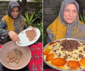 آشپزی خوش پخت دهاتی؛ شکوفه بانو قنبر پلو پخته در حد بوندسلیگا زده رو دست هرچی دستپخت