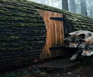 معماری طبیعت؛ تو تنه درخت زندگی میکنن گرگا دنبالشونن میدونن هستن ولی نمیتونن ثابت کنن