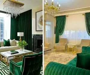 ایده های پرده سبز درباری برای پذیرایی؛ متفاوت از کل اقوام دکوراسیون کن و لذت ببر