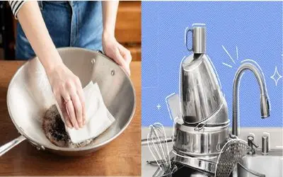 لکه های سمج ظروف استیل رو با این روش ها نابود کن/ پاکسازی استیل با روش های طبیعی