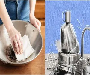 لکه های سمج ظروف استیل رو با این روش ها نابود کن/ پاکسازی استیل با روش های طبیعی