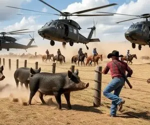 فرآوری خوک؛ به سبک گاوچران ها خوک می چرونن تا پروار و چاق بشه گوشتش بره واسه قصابی