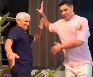 آواز شادانه؛ رقص پدر پسری که انرژیشون خیلی بالاست ماشالا حاج آقا با این سن و سال