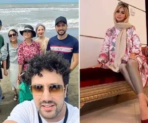 وقتی "شاهرخ استخری" با خونواده رفته دریا اونور آبی؛ زنش دکترای چیتان پیتانی داره!