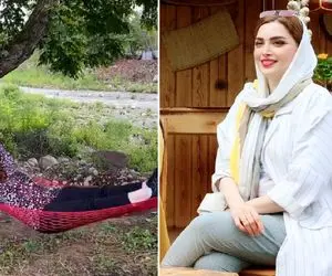 حال لم داده "بهنوش طباطبایی" روی تاب با اندامی زیبا و بلوری!