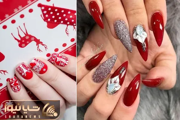 طرح ناخن کریسمسی