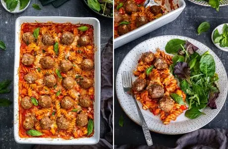 پاستا با کوفته قلقلی تنوری؛ خوراک پر پروتئین و خوشمزه