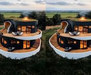 معماری خلاقانه؛ وسط جنگل آپارتمان نقلی شیشه ای اما اعیونی ساخت خرس نخوتش