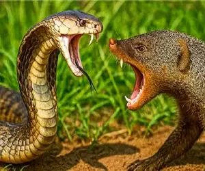 شاهکار حیات وحش؛ مانگوس و مار خوردن به پست هم همدیگرو درنوردیدند