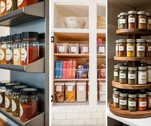 چیدمان و خوشگلاسیون ادویه در کابینت؛ نمونه مرتب سازی مثل مامانا منظم ولی مدرن شده