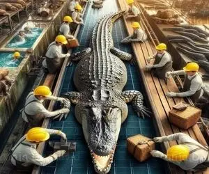 فرآوی کروکودیل؛ به کروکودیل ها گوشت میدن تا گوشتی بشن و گوشت شون و بریزن تو خورشت