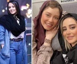 سلفی باحال الناز حبیبی که بعد بوقی اومد با یه اعتماد به نفس عجیب؛ لباس ضربدریه خانومو!