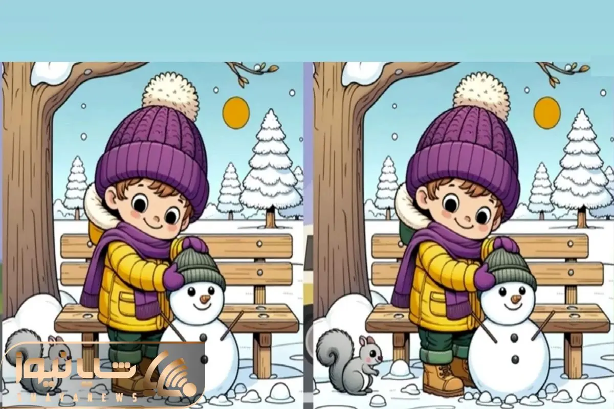 بازی فکری؛ اگه دست باهوشارو از پشت بستی زیر 5 ثانیه تفاوت های آدم برفی رو پیدا کن!