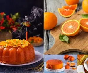 طرز تهیه کیک پرتقال با یه سس جذاااب؛ یه کیک خوشگل و خوشمزه پاییزی