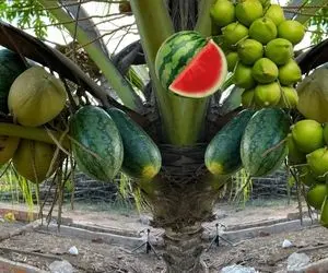 کشاورزی نوین؛ هندوانه رو با آناناس پیوند زدن درختش هم هندونه داده هم آناناس