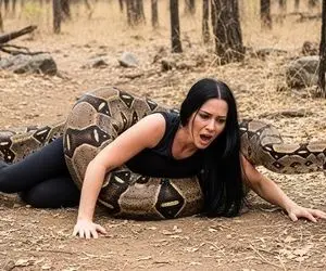 مستند حیات وحش؛ پیتون غول پیچید دور زن تنها تو جنگل