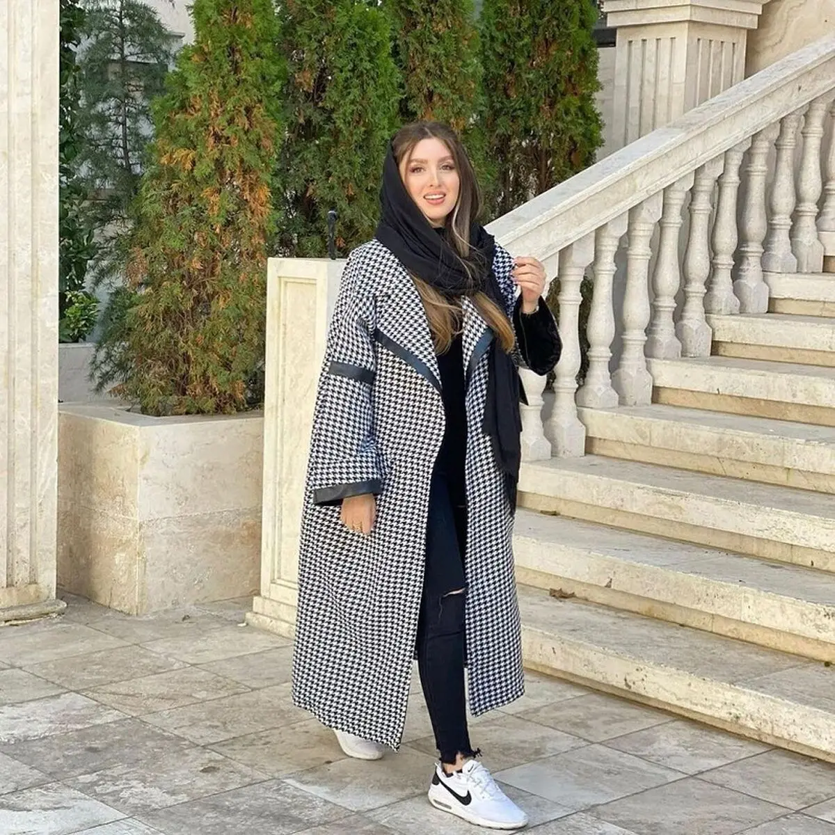 پالتو جناغی سیاه و سفید