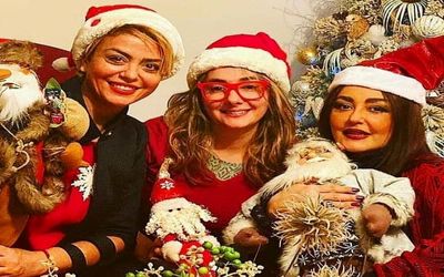 عکس کم حجاب هانیه توسلی و شقایق فراهانی در شب کریسمس!