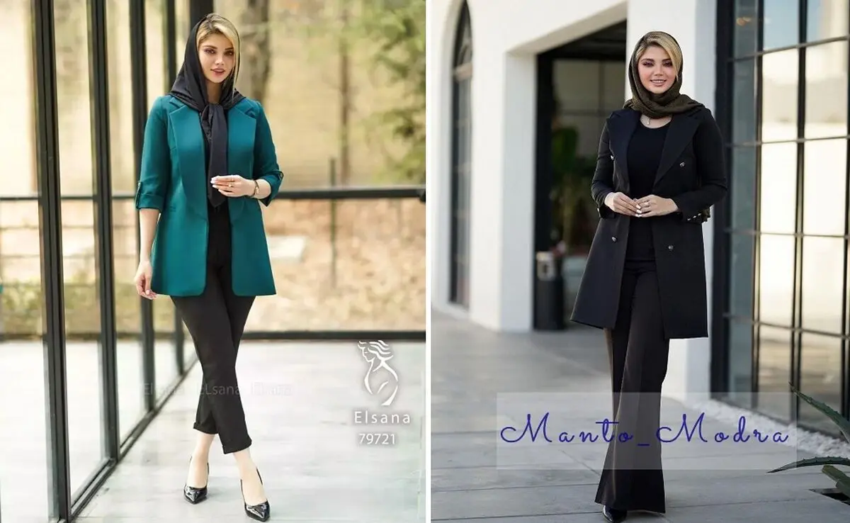 مانتوی کتی با شلوار راسته و بوت کات