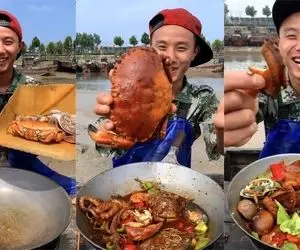 (ویدیو) واقعا این مردک از جون جانور بیچاره چی میخواد زنده تو تابه سرخش میکنه!